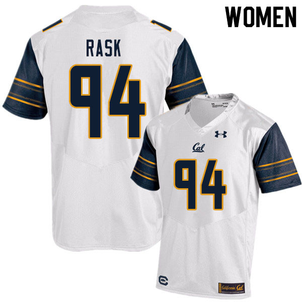 Women #94 Gunnar Rask Cal Bears UA College Football Jerseys Sale-White